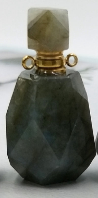 Labradorite Perfume Bottle Gem Essential Oils Diffuser Stone Vial