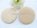 50pcs 50mm Unfinished Round Wood Discs Pendant Charm for DIY Jewelry Making