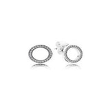 925 Silver Pave O Stud Earrings for Women