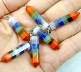 7 Chakra Layered Pendant for DIY Jewelry Making Necklace 4PCS