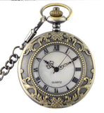 BRONZE Pocket Watch Roman Numerals Necklace Pocket & FOB Watches Chain