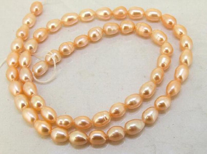 5-6mm Pink Freshwater Pearl Beads 14in DIY Necklace LS3-063