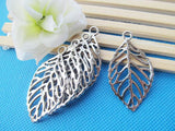 50pcs Large Leaf Pendant Charm for DIY Jewellry Making