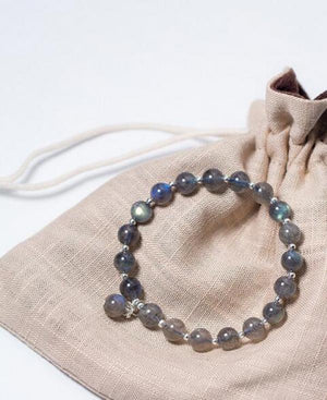 925 Sterling Silver Natural Grey Moonstone Bracelet