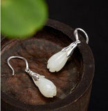 Jade Flower Earring Pendant Set
