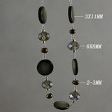 Dark Gray Crystal Shell Baroque Freshwater Pearl Necklace Magnet Clasp