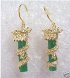 Nobility Green Jade Dragon Earrings