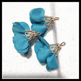 200pcs Tassel Flower Pendants DIY Jewelry Accessories with Golden Metal Parts
