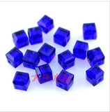 500Pcs 6mm Crystal Glass Beads Favor Spacer Square Beads For DIY Jewelry Making