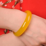 Natural Yellow Agate Chalcedony Bracelet for Mother and Girlfriend