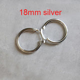 18k Yellow Round Tiny Hoop Earrings 925 Sterling Silver Latch Back