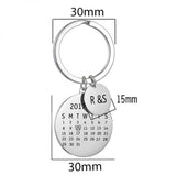 Engrave Data Photo Initials Calendar Keychain Anniversary Gift