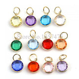 120pcs 12 Colors Acrylic Birthstone Charms for Bracelet Bangles