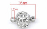 20 pcs Silver Rhinestone Ball Magnetic Clasps 16x10mm