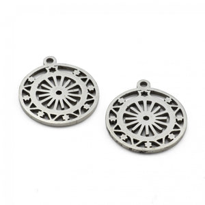 5Pcs Stainless Steel Sun Star Charms for Jewelry Making