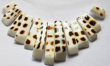 13pcs Natural Sea Shell Pendant Teeth Bar 10-25x6mm Brown Shell