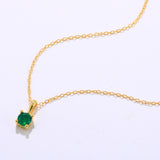 925 Silver Green Tourmaline Pendant Necklace Rabbit Ear Zircon Charm Chain