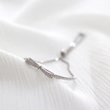 SHANICE Bowknot CZ Bangle Bracelet 925 Silver Women's Jewelry