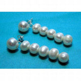 Multicolor Pearl S925 Silver Stud Dangle Earrings