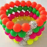 12 Piece u434 Fluorescence Candy Beads Bracelet Ball Stretch Bracelets