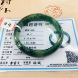 Natural Jadeite Bracelet Dark Green Bicolor 54-62mm Female Jade Bracelet
