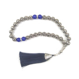 10mm Silver Plated Prayer Beads with Dark Tassel Islamic Rosary