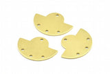 12pc Raw Brass Semi Circle Blanks Pendant Charm 24x17.5x0.8mm