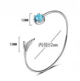 925 Silver Mermaid Bubble Mermaid's Tail Cuff Bracelet Fine Jewelry