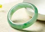 Natural Burmese Jade Light Green 54-64mm Bracelet Princess Jewelry Gift