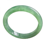 Zheru Jewelry Natural Burmese Light Green Jade 54mm-64mm Bracelet