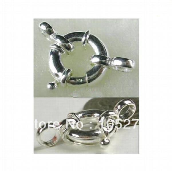 Arriver Jewelry Clasp 13MM Moon Light Sterling Silver Spring Ring Clasp