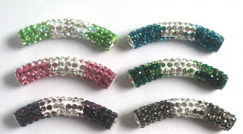 Tube micro pave CZ Disco Ball Beads Bracelet crystal