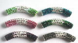 Tube micro pave CZ Disco Ball Beads Bracelet crystal