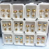 Colorful CZ Flower Stud Earrings Lot