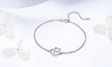 925 Silver Cat Heart Link Bracelet Women Silver Jewelry Gift