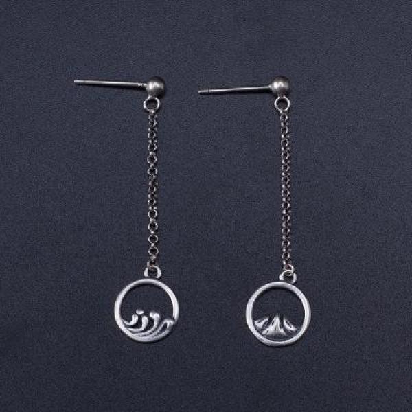 925 Sterling Silver Vows Tassel Long Earrings For Women Vintage