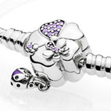 Daisy Flower Butterfly Meadow Clasp 925 Silver Bracelet Charm