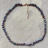 Baroque Freshwater Pearl Choker Necklace 5mm Irregular Nuggets Short Collar
