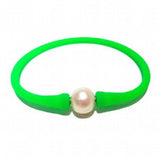 Stunning Turquoise Rubber Pearl Bead Silicone Bracelet for Mother's Gift
