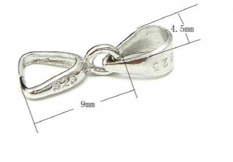 925 Silver Clasp Lobster Bail, 10pcs 4.5*9mm For Jewelry