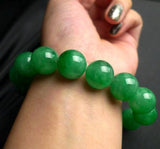 Natural Burmese Emerald Green Round Bead Bracelet for Men and Women