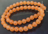 Orange Jade Gemstone Loose Beads 8mm Full Strand LC3-0167