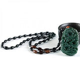 Hand-Carved Qing Jades Dragon Necklace Pendant