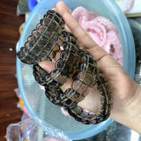 Natural Smoky Quartz Crystal Beads Bracelet Gemstone Bangle for Woman