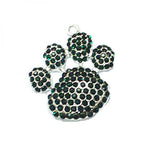 10pcs/lot Large 55mm*45mm Silvery Paw Rhinestone Paw Pendants