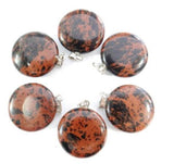 50pcs Natural Sand Stone Crystal Agates Round Pendants for Jewelry Making