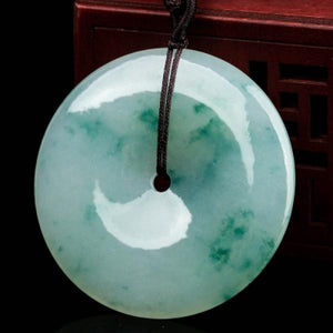 Zheru Jewelry Burmese Jade Donut Pendant Necklace Gift