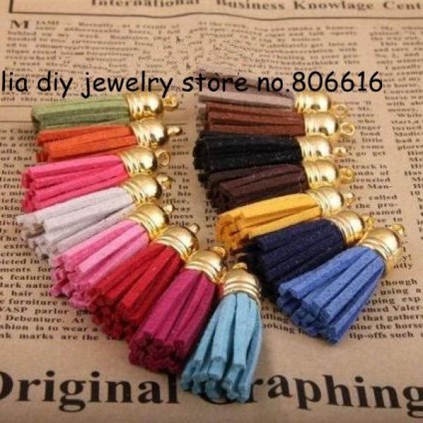Mix Tone Suede Tassels Purl Jewelry Accessory 50Pcs