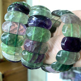Natural Fluorite Stone Beads Bracelet Gemstone Bangle Fine Jewelry