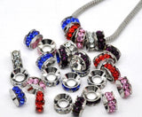 50 Pcs Mixed Rhinestone Rondelle Christmas Bead 11mm